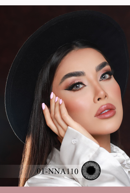 لنز رنگی هرا طوسی روشن بدون دور کد 01