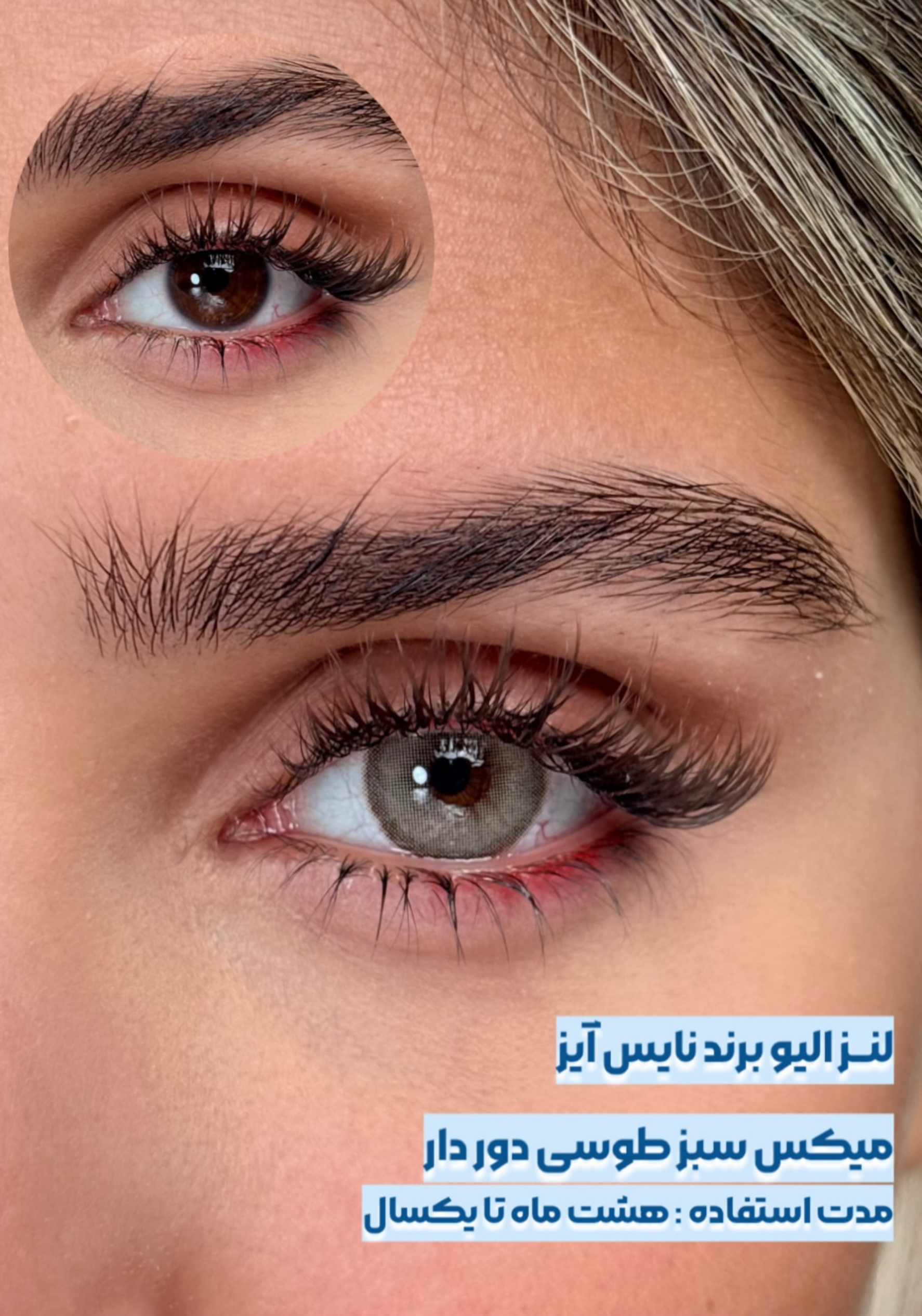 لنز رنگی برند نایس آیز رنگ الیو